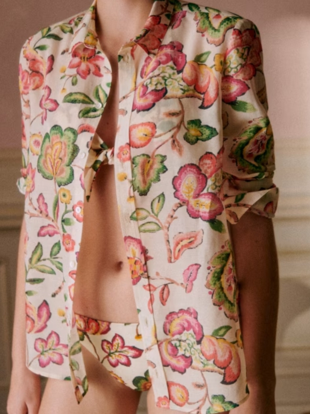 Sezane Pierro Shirt Aria Floral Print 36